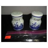 Blue Windmill Salt and Pepper Shakers