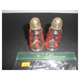 Red & Clear Salt and Pepper Shakers