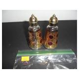 Victorian Gold & Rose Salt and Pepper Shakers
