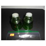 Green Translucent Salt and Pepper Shakers