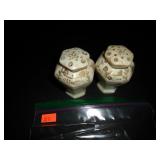 Gold & White Salt and Pepper Shakers