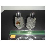 Genuine Crystal Golden Crown Salt and Pepper