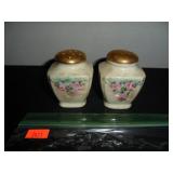 Cream & Gold with Flowers Salt and Pepper Shakers