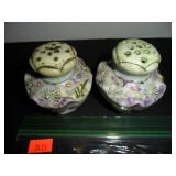 Green & Purple Salt and Pepper Shakers
