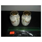 White & Gold with Flowers Salt and Pepper Shakers