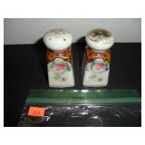 White with Pink flowers Salt and Pepper Shakers