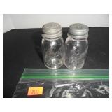 1930's Ball Clear Jar Salt and Pepper Shakers