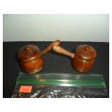 Wooden Pot Salt and Pepper Shakers