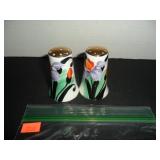 White with flowers Salt and Pepper Shakers