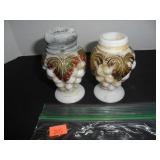White with Gold & Red Salt and Pepper Shakers