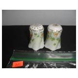 White with floral design Salt and Pepper Shakers