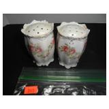 White with floral design Salt and Pepper Shakers