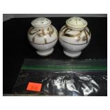 Gold & White Salt and Pepper Shakers