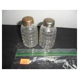 Vintage Clear Glass Salt and Pepper Shakers