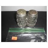 Vintage Clear Glass Salt and Pepper Shakers