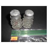 Molded Crystal Glass Salt and Pepper Shakers