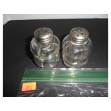 Antique Molded Glass Salt and Pepper Shakers