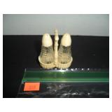 1940's Crystal Cream set with Holder Salt and