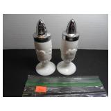 Vintage white milk glass Salt and Pepper Shakers