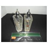 Vintage Hand Cut Glass Salt and Pepper Shakers