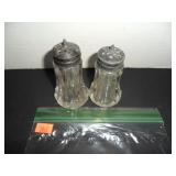 Antique Clear Glass Salt and Pepper Shakers