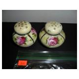 Green with purple flowers Salt and Pepper Shakers