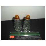 Cut Clear Glass Salt and Pepper Shakers