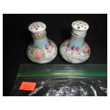 White with floral design Salt and Pepper Shakers