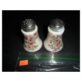 White with Black Ring Salt and Pepper Shakers