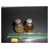 Clear Brown Glass Salt and Pepper Shakers