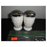 RARE Fenton Daisy Milk Glass Salt and Pepper