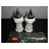 Vintage white milk glass Salt and Pepper Shakers