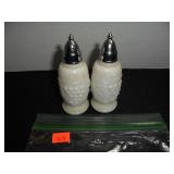 Vintage white milk glass Salt and Pepper Shakers