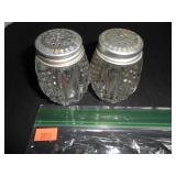 Antique Clear Glass Salt and Pepper Shakers