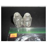 Antique Molded Glass Salt and Pepper Shakers