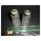 Vintage Glass Salt and Pepper Shakers