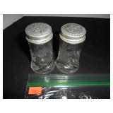 Vintage Glass Salt and Pepper Shakers