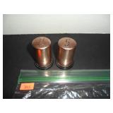 Copper color metal Salt and Pepper Shakers