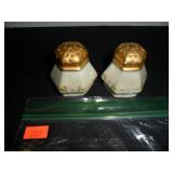 Gold & White Salt and Pepper Shakers
