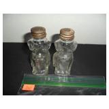 Clear Glass Dog Salt and Pepper Shakers
