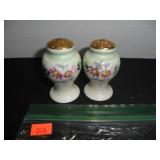 Green & Gold with flowers Salt and Pepper Shakers
