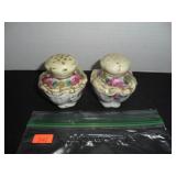 Cream colr with floral design Salt and Pepper