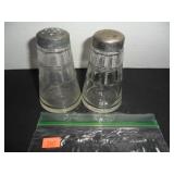 Vintage Clear Glass Salt and Pepper Shakers