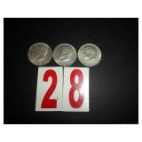 Lot of 3- 1966 40% Silver JFK Half Dollar= AU Lot of 3- 1966 40% Silver JFK Half Dollar= AU