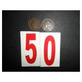 Lot of 2- (1)1889 & (1)1909 Indian Head Pennies Lot of 2- (1)1889 & (1)1909 Indian Head Pennies