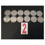 Lot of 12 - 1971  D Kennedy Half Dollars