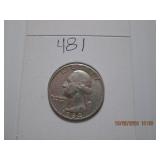 1964 AU Washington Silver Quarter
