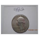 1964 AU Washington Silver Quarter