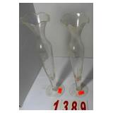 Pair of Crystal Etched Vases
