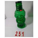 Vintage Tiarra Green Glass Bottle with Lid